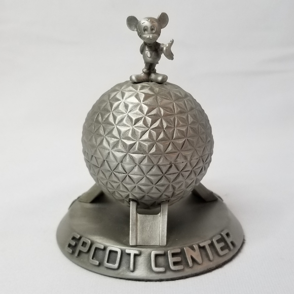 Vtg Walt Disney World Mickey Mouse Epcot Center Pewter Spaceship Earth Geosphere - Picture 4 of 8